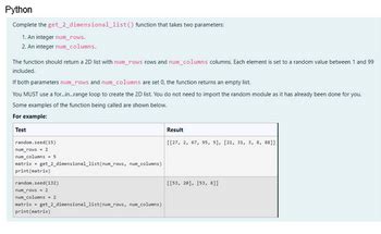 Image result for 2-Dimensional List in Python