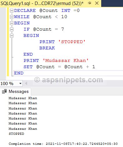 Diff Bet While Wgile Loop and for Loop SQL Server に対する画像結果