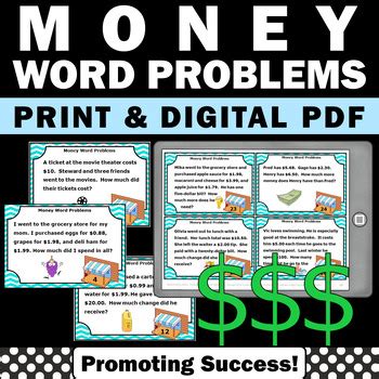 Image result for 4th Grade Math Money Word Problems
