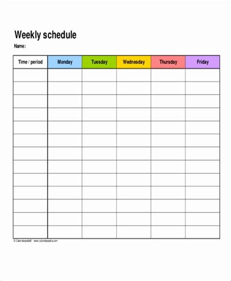 Work Out Schedule Template – Shooters Journal