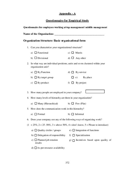 Image result for Questionair Apendix Example