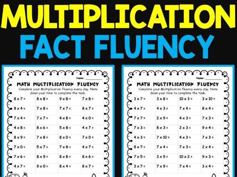 Afbeeldingsresultaten voor Multiplication Fluency Worksheets Free