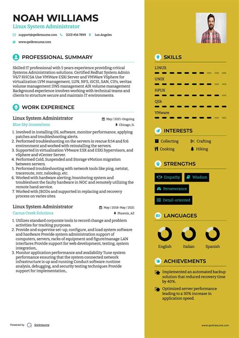 Image result for Linux Resume Sample