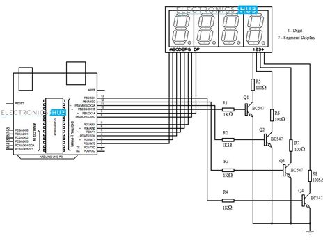 Toradh íomhá ar Seven Segment Display Connection Diagram