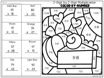 Image result for 2-Digit Multiplication Coloring Worksheets