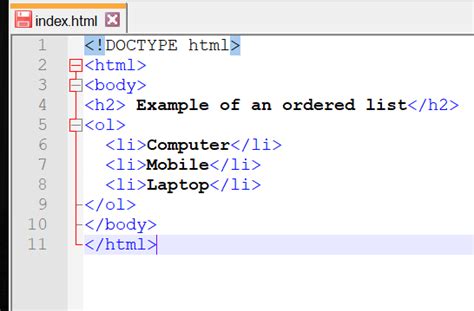 Image result for An Example of Programmed Definition List in HTML