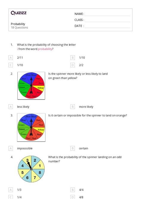 Image result for Probability Worksheet 4 Answer Key
