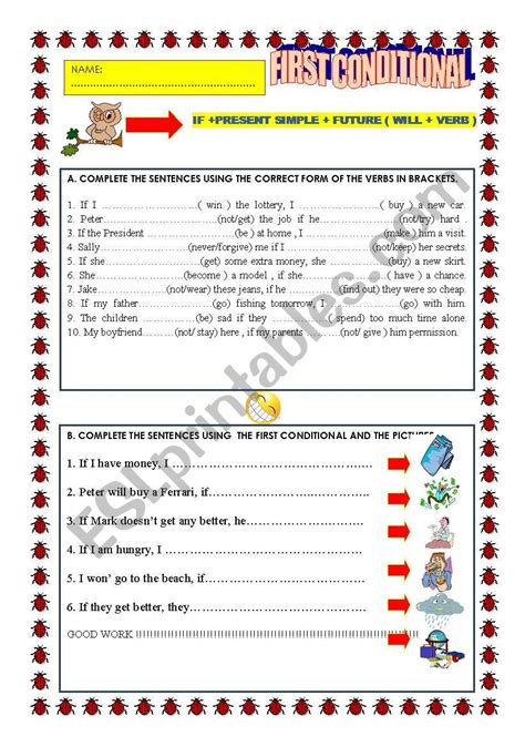 Image result for Grammar Worksheet First Conditional