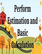 Toradh íomhá ar Perform Estimation and Basic Calculation PPT
