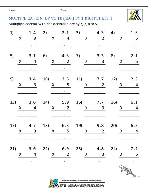 Image result for Free Printable Math Worksheets for 5th Grade Multiplication