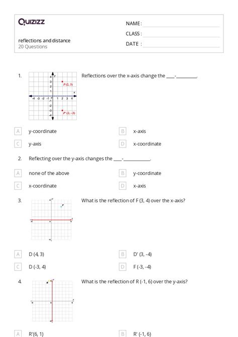 Image result for Reflection with Mirror Worksheet Multiple Choice Question Grade 6
