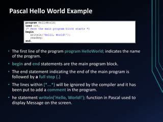 Image result for First Programing Langauge Pascal Language