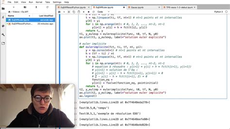 Toradh íomhá ar Methode d'Euler Explication Python