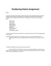 Image result for Positioning Matrix Examples