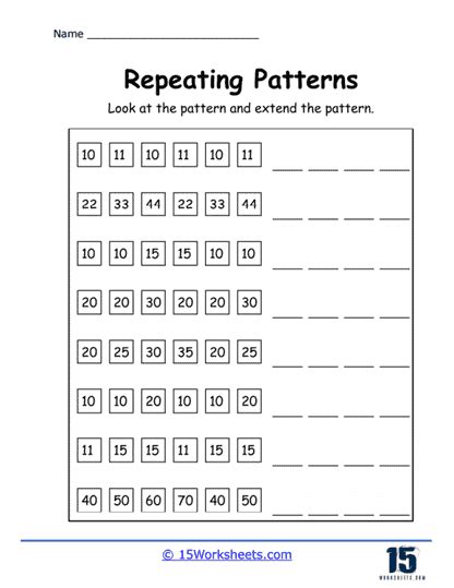 Image result for Repeat Pattern Worksheet