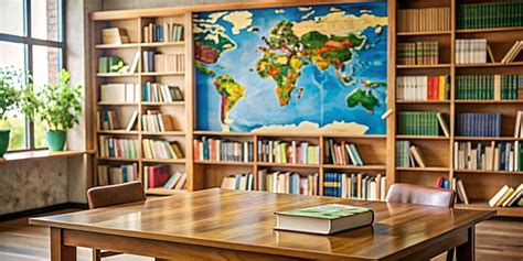 Toradh íomhá ar World Map Library Table