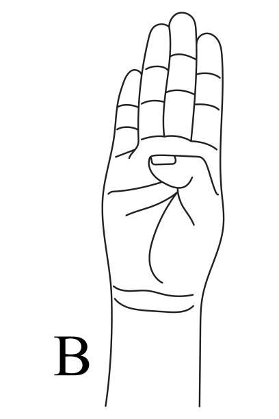 Image result for Sign Language Letter B Color Blue