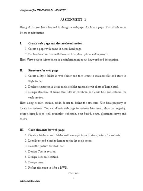 HTML Code Assignment に対する画像結果