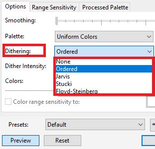 CorelDRAW Bitmaps Mode に対する画像結果