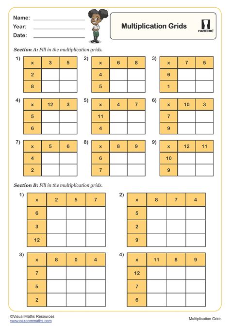 Image result for Multiplication Grid Worksheet
