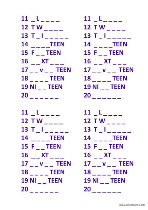Image result for ESL Numbers Worksheets for Adults