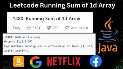 Toradh íomhá ar 1480 Running Sum of 1D Array Python