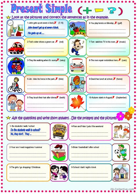 Image result for Presente Simple Worksheet