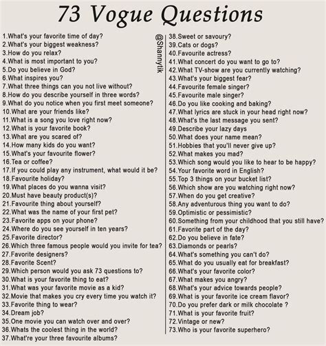 Image result for Vogue 70 Questions Interview