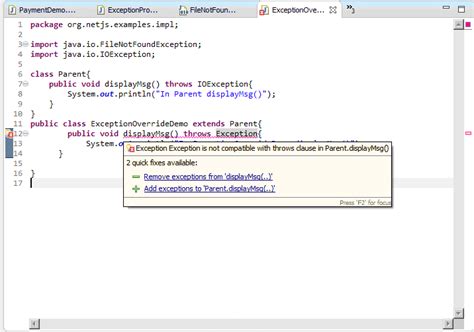Toradh íomhá ar Method Throws Exception Java