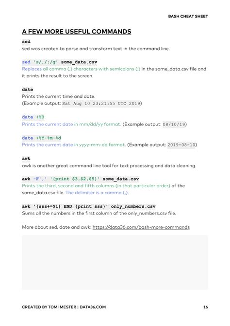 Image result for Bash Shell Cheat Sheet