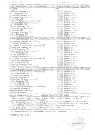 Image result for Transcript Sample Civil Engineering