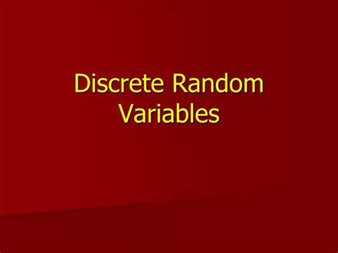 Image result for Discrete Random Variables PowerPoint