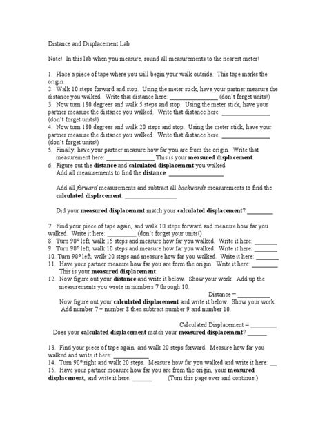 Image result for Distance Displacement Lab