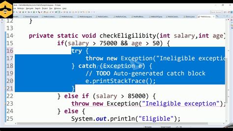 Toradh íomhá ar Method Throws Exception Java