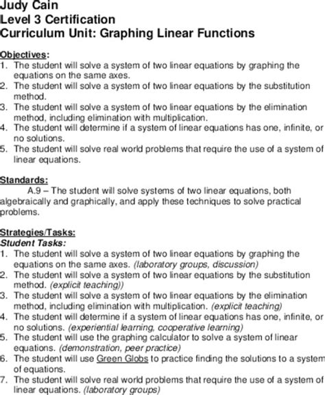Image result for Detailed Lesson Plan Linear Equations Graphing