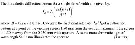 Image result for Intensity of a Diffraction Pattern Equation