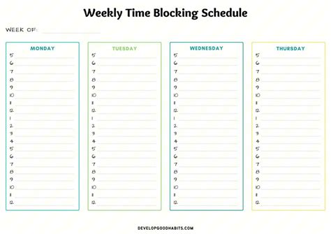 Image result for Weekly Planner Time Blocking Printable