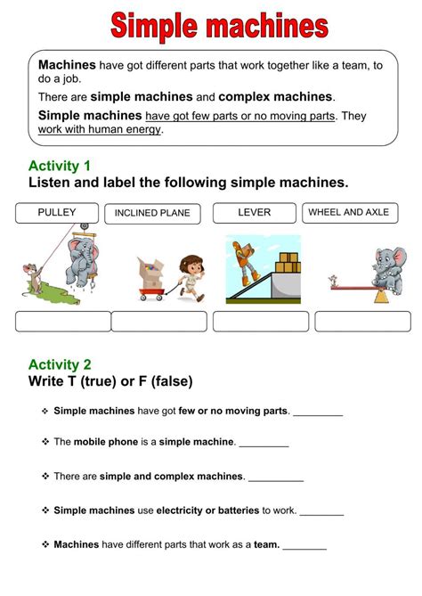 Image result for Simple Machines Worksheet