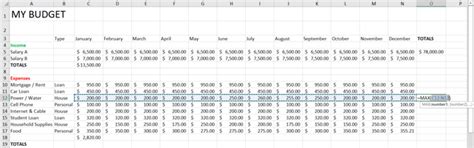 Excel Budget Formulas に対する画像結果