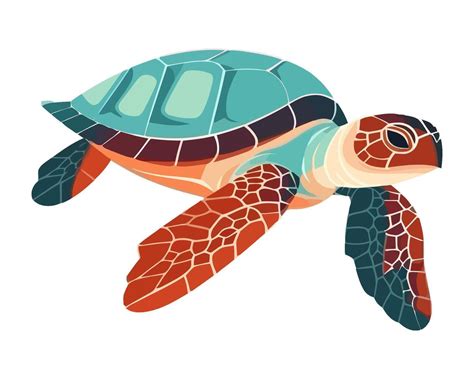 Toradh íomhá ar Turtle Top View Swimming Vector