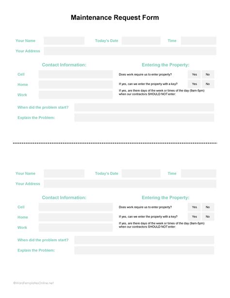 Image result for How to Create Maintenance Request Form