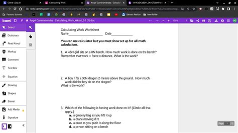 Image result for Calculating Work Worksheet Answers PDF