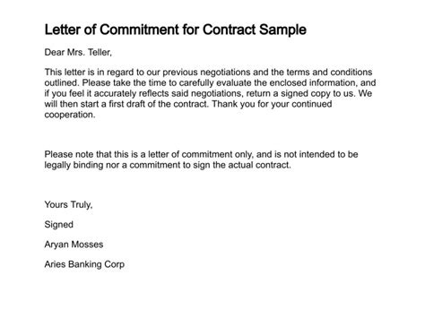 Image result for Commitment Letter Sample
