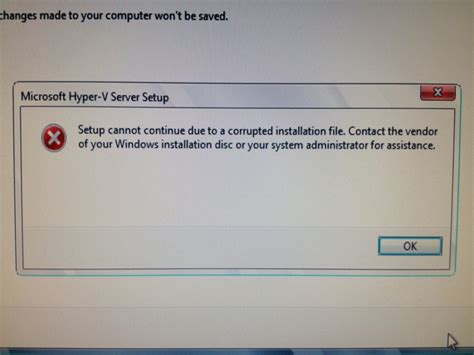 Setup Files Corrupted に対する画像結果