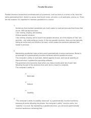 Image result for Parallel Structure of Topic Outline