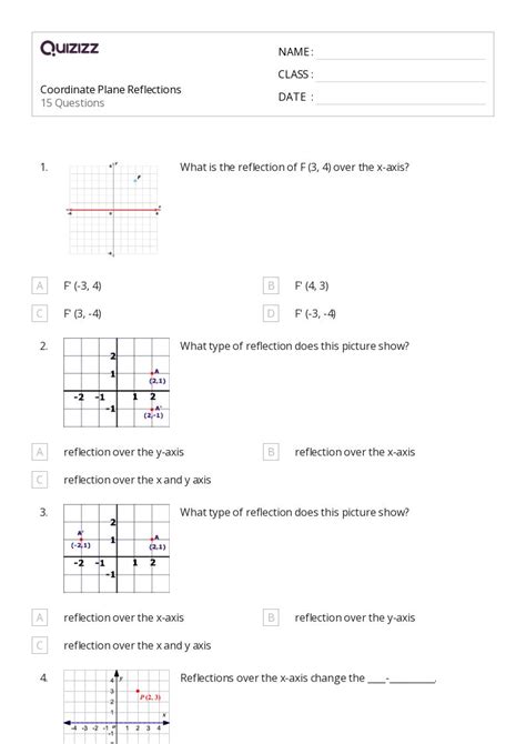 Image result for Reflection with Mirror Worksheet Multiple Choice Question Grade 6
