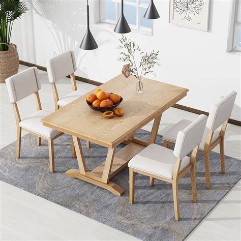 Rustic Wood Rectangular Pedestal Dining Table に対する画像結果
