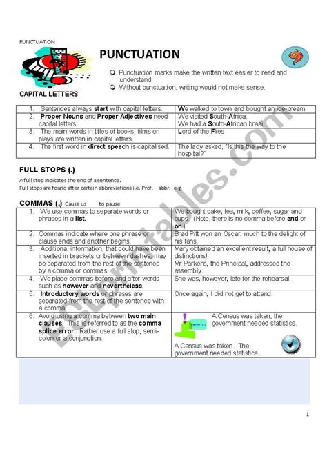 Toradh íomhá ar Printable Punctuation Guide