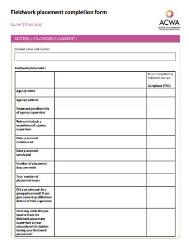 Image result for Work Completion Form Printable