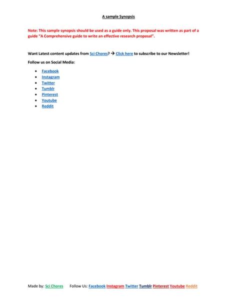 Image result for Synopsis Paper Example